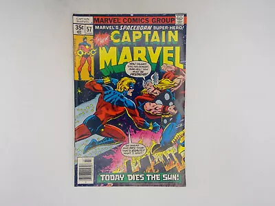 Buy CAPTAIN  MARVEL #57 Marvel Comics 1978 VF  Classic Battle Vs THOR!  FB • 7.99£