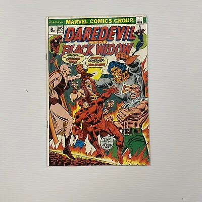 Buy Daredevil And The Black Widow #105 1973 VF+ Moondragon Origin Pence Copy • 40£