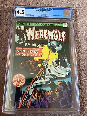 Buy Marvel Werewolf By Night #33 CGC 4.5 Off-white To White Pages Moon Knight 1975 • 150£