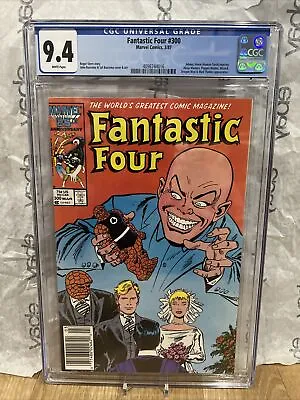 Buy Fantastic Four #300 Cgc 9.4 Newsstand Johnny Storm Marries Alicia Masters 1987 • 44.41£