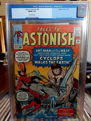 Buy Tales To Astonish Marvel #46 1963 CGC 7.0 Silver Ant-Man Wasp Cyclops Comic • 322.50£
