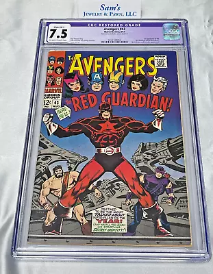 Buy Avengers #47 CGC 7.5 OWWP =Restored Grade Purple Label= {1967} 1st Red Guardian • 127.88£