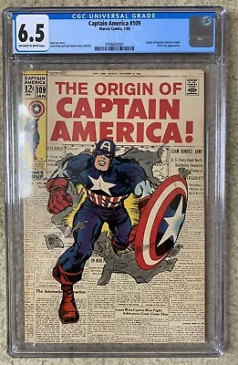 Buy Captain America #109 January 1969 The Origins Of Captain America CGC 6.5 Marvel • 197.11£