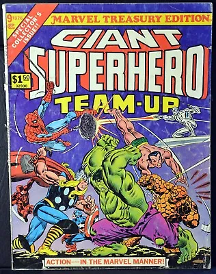 Buy 1976 Giant Superhero Team-Up #9 Marvel Treasury Edition Oversized Very Good+ VG+ • 15.80£
