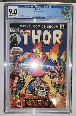 Buy Thor #225 - CGC 9.0 OWW - Origin & 1st Appearance Firelord • 118.77£