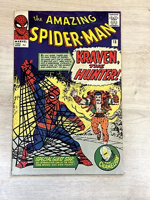 Buy Marvel The Amazing Spider-man #15 1964  1st App Of Kraven The Hunter  Fn- 5.5 • 900£