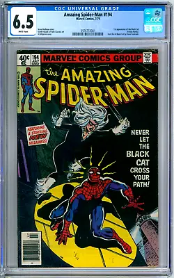 Buy Amazing Spider-Man 194 CGC Graded 6.5 FN+ White 1st Black Cat Marvel Comics 1979 • 201.07£