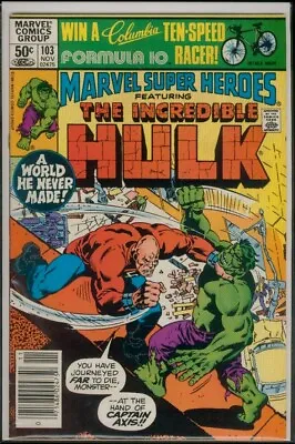 Buy Marvel Comics MARVEL SUPER-HEROES #103 Reprints HULK #155 VFN 8.0 • 4.01£
