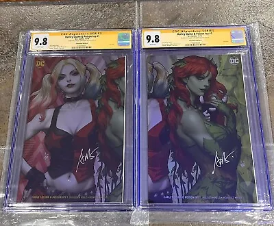 Buy Harley Quinn And Poison Ivy #1 CGC SS 9.8 Connecting Foil Covers SIGNED ARTGERM! • 597.01£
