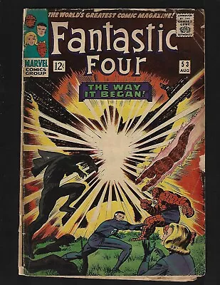 Buy Fantastic Four #53 GD+ Kirby 2nd/Origin Black Panther & Wakanda 1st/Origin Klaw • 35.18£