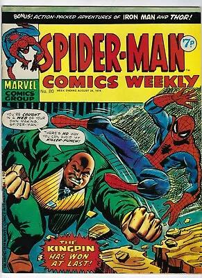 Buy SPIDER-MAN COMICS WEEKLY # 80 - 24 Aug 1974 - VG/FN 6.0 - Kingpin Thor Iron Man • 3.95£