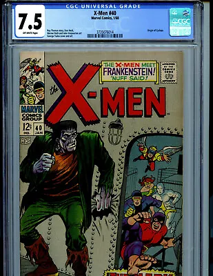 Buy Uncanny X-Men #40 CGC 7.5 1968 Marvel Frankenstein  Cyclops Amricons KS20 • 300.79£