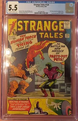 Buy Strange Tales #130 CGC 5.5 1965 Marvel Comics Dr Strange Beatles K30 • 222.27£