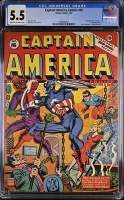 Buy Captain America Comics #16 Cgc 5.5 Red Skull Bondage Cover • 8,364.86£