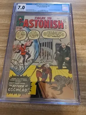 Buy Tales To Astonish #45  CGC 7.0 2nd App Wasp & Egghead! Silver Age Marvel 1963 • 233.13£