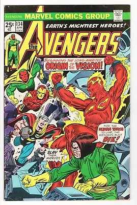 Buy Avengers #134 (1963 Series) GD/VG? Origin Of Vision 1975 Low Grade Bronze Marvel • 7.90£