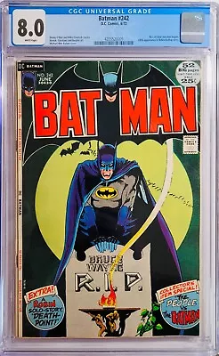 Buy 1972 Batman #242 CGC 8.0 Lilith Appearance In Robin Backup Story • 140.75£