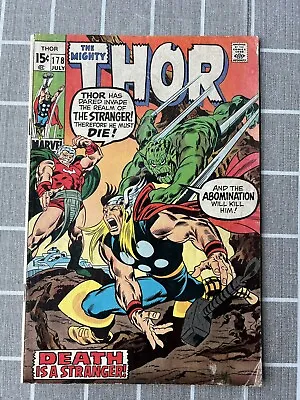Buy #178 Thor, VF- Condition Featuring The Abomination! Death Is A Stranger! Marvel • 51.63£