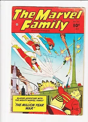 Buy Marvel Family Comic 61 Golden Age Fawcett Captain Marvel Mary Marvel 1951 • 51.39£