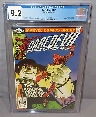 Buy DAREDEVIL #170 (Bullseye, Kingpin Appearance) CGC 9.2 NM- Marvel Comics 1981 • 78.93£