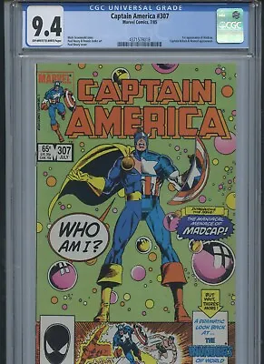Buy Captain America #307 1985 CGC 9.4 (1st App Of Madcap) • 43.48£