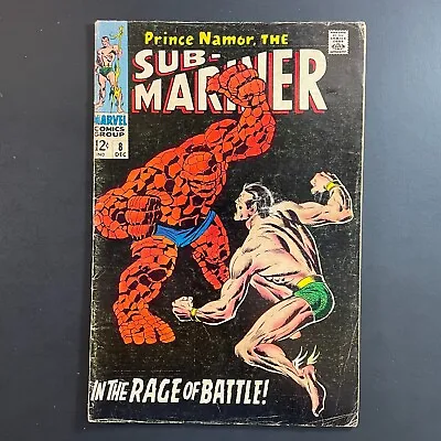 Buy Sub-Mariner 8 ICONIC Thing Cover Silver Age Marvel 1968 John Buscema Namor Comic • 23.68£