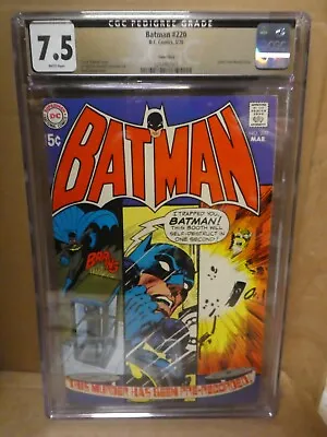 Buy DC Comics Batman 220 Pedigree Twin Cities 7.5 CGC Gold Label Justice 1970 • 339.99£
