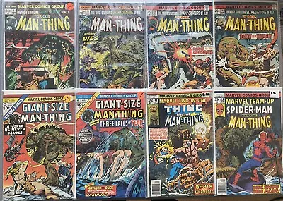 Buy 8 Man-thing Comics-4,10,11,16 (1974)-giant Size 3,5-appearance Werewolf By Night • 78.99£