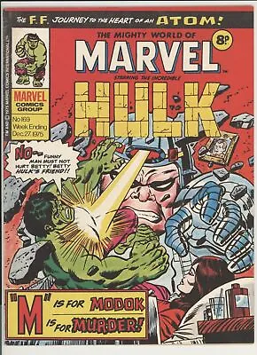 Buy Mighty World Of Marvel #169 - 8 Pence Issue - Hulk - Modok - Fantastic Four • 8.84£