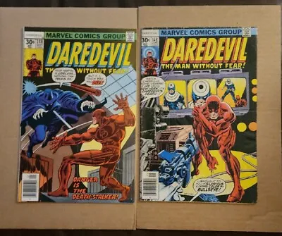 Buy Daredevil #146 & 148 VF/NM 4th Bullseye App 2 Bk Lot Disney+ TV Show Marvel 1977 • 19.76£