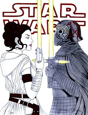 Buy Star Wars The Rise Of Skywalker Rey Vs Kylo Ren Cover Original Comic Art  • 23.71£