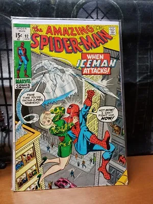 Buy Amazing Spider-Man #92 - 1971 - First Meeting Of Spidey & Iceman - Key G • 30.52£