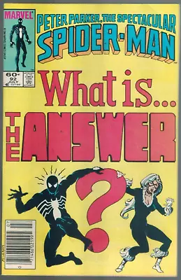 Buy Peter Parker, The Spectacular Spider-Man 92 Black Cat & Costume F/VF 1984 Marvel • 3.16£