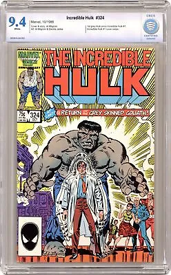 Buy Incredible Hulk #324 CBCS 9.4 1986 0003614-aa-003 • 38£