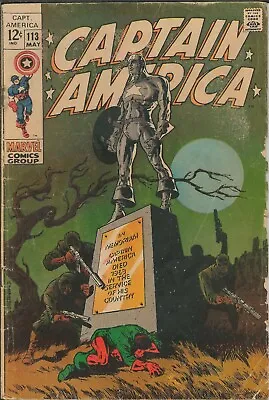 Buy Captain America #113 ORIGINAL Vintage 1969 Marvel Comics Jim Steranko Cover • 63.43£