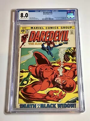 Buy 1971 Daredevil #81 Begins Daredevil And Black Widow Ongoing Team Up Cgc 8.0 • 122.69£