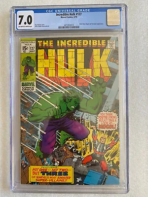 Buy Incredible Hulk #127 CGC 7.0 1970 - Mole Man, Mogol And Tyrannus Appearance • 63.07£