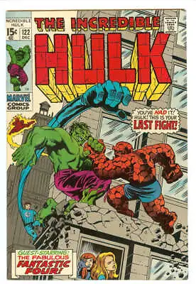 Buy Incredible Hulk #122 7.0 // Hulk Vs. Fantastic Four Marvel Comics 1969 • 78.84£