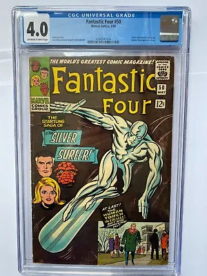 Buy FANTASTIC FOUR #50 1st Silver Surfer Cover Marvel 1968 New Slab CGC 4.0 OW/W • 249.95£
