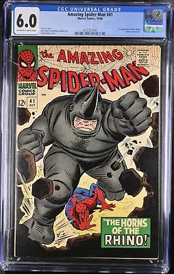 Buy Amazing Spider-Man #41 CGC FN 6.0 Off White To White 1st Appearance Rhino! • 505.89£