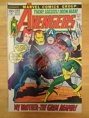 Buy The Avengers #102 - Marvel 1972 - Grim Reaper - The Sentinels Return - (VF-) • 21.68£