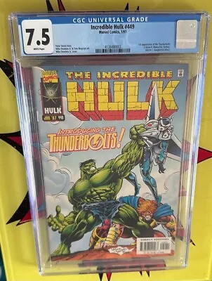 Buy The Incredible Hulk #449 (1997) CGC Graded 7.5 Marvel Comic. 1st Thunderbolts.  • 75£