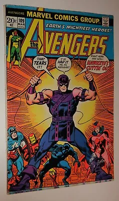 Buy Avengers #109 Awesome Hawkeye Cover Vg 1973 • 19.59£