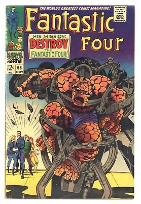 Buy Fantastic Four 68 THING Dr Santini Jack KIRBY Silver Age 1967 Marvel Comics O360 • 15.01£