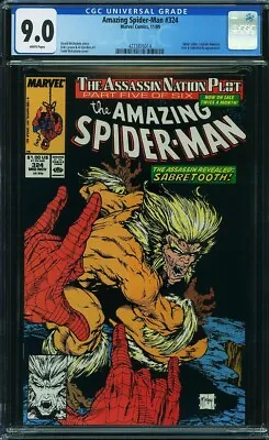 Buy AMAZING SPIDER-MAN  #324   VF/NM9.0  High Grade! CGC   White Pages 4273876014 • 31.66£