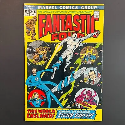 Buy Fantastic Four 123 Bronze Age Marvel 1972 Silver Surfer Cover Stan Lee Comic • 24.09£