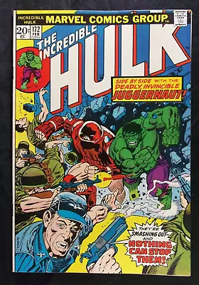 Buy Incredible Hulk #172 VF 7.5 Juggernaut Vs Hulk Trimpe Art Vintage Marvel 1974 • 56.29£