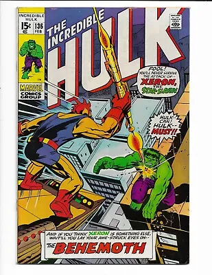 Buy Incredible Hulk 136 - F+ 6.5 - Abomination - Jim Wilson - Betty Ross (1971) • 27.67£