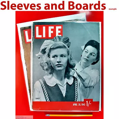 Buy 10 X Life Magazine Tall Sleeves / Bags ONLY For # 1 Up Resealable 1950-70 Size8 • 26.99£