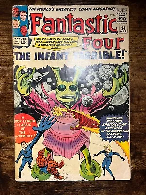 Buy Fantastic Four #24, Marvel 1964, VG-/VG Condition, 1st Infant Terrible • 80.43£